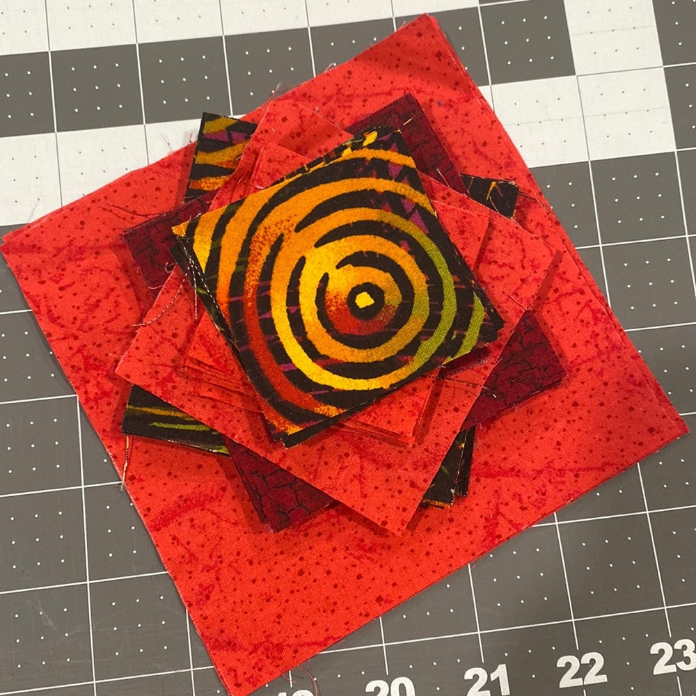 Precut fabric shades of red